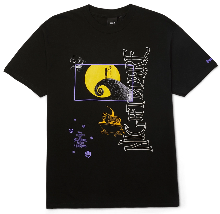 HUF x The Nightmare Before Christmas Dream Tee black with Jack Skellington artwork and HUF Disney graphics