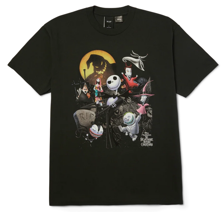 HUF x Nightmare Before Christmas Jack Skellington group graphic black short sleeve t-shirt