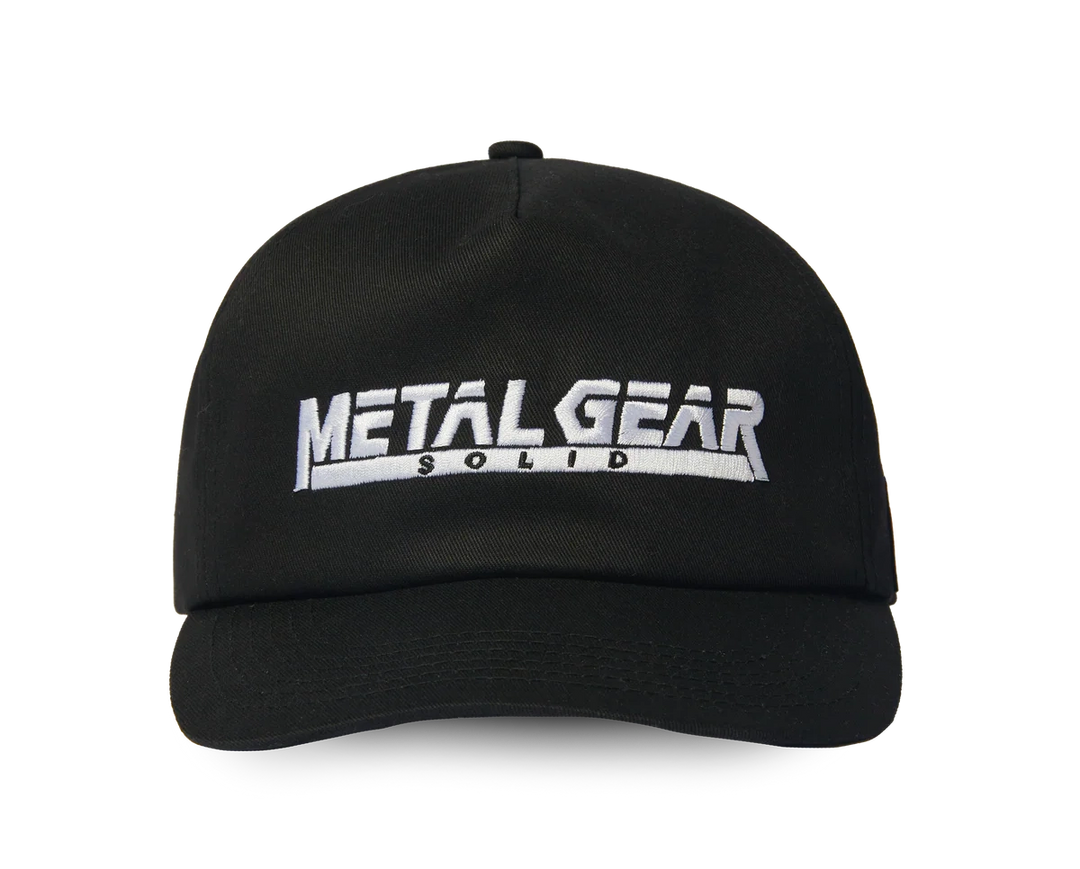 HUF x Metal Gear Solid black snapback hat embroidered logo