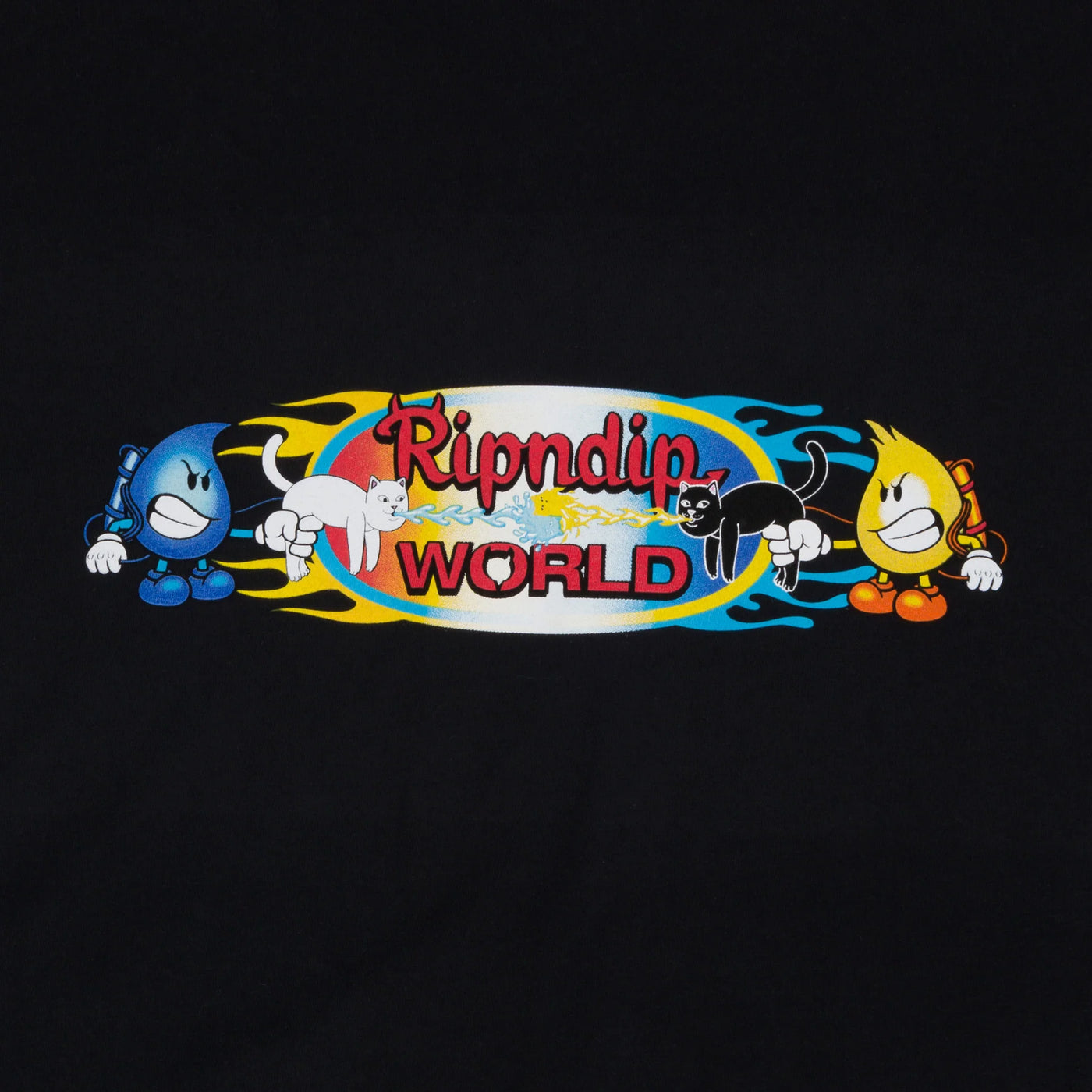 RIPNDIP x World Industries Water Nerm & Flame Jerm Tee, Black