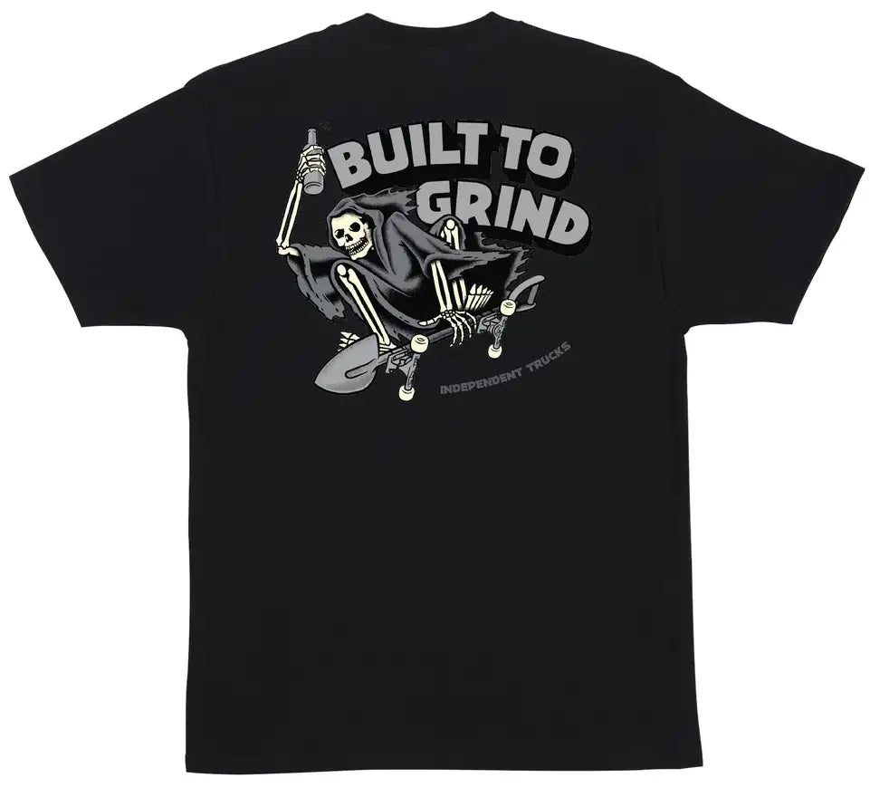 Independent BTG Til Death black t-shirt with small front and large back graphic