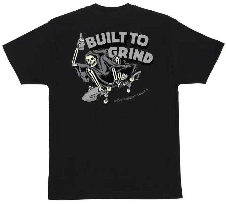 Independent BTG Til Death black t-shirt with small front and large back graphic
