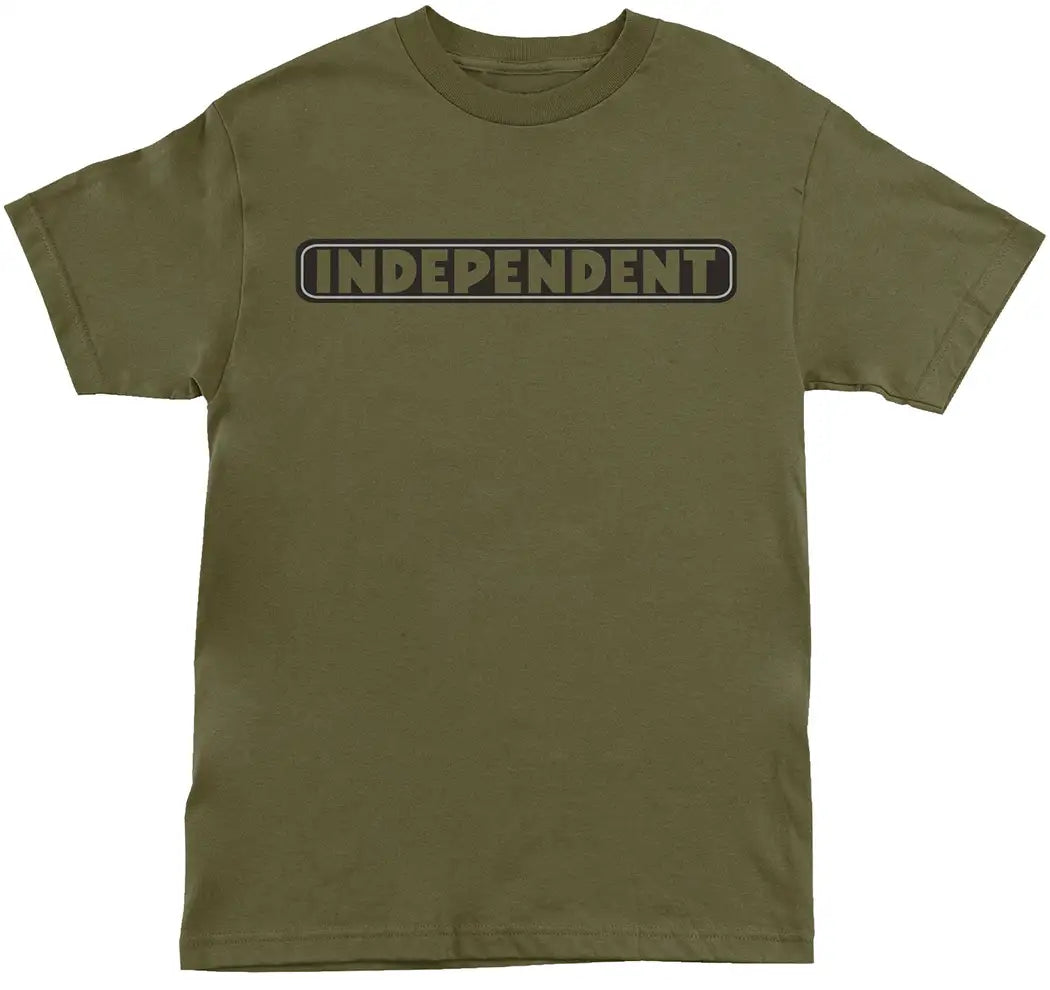 Independent Bar Logo t-shirt military green skate tee with chest logo print