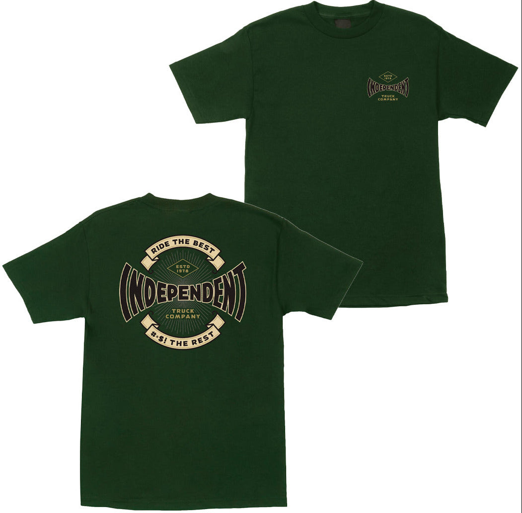 Independent Established 78 Tee forest green with front and back logo prints