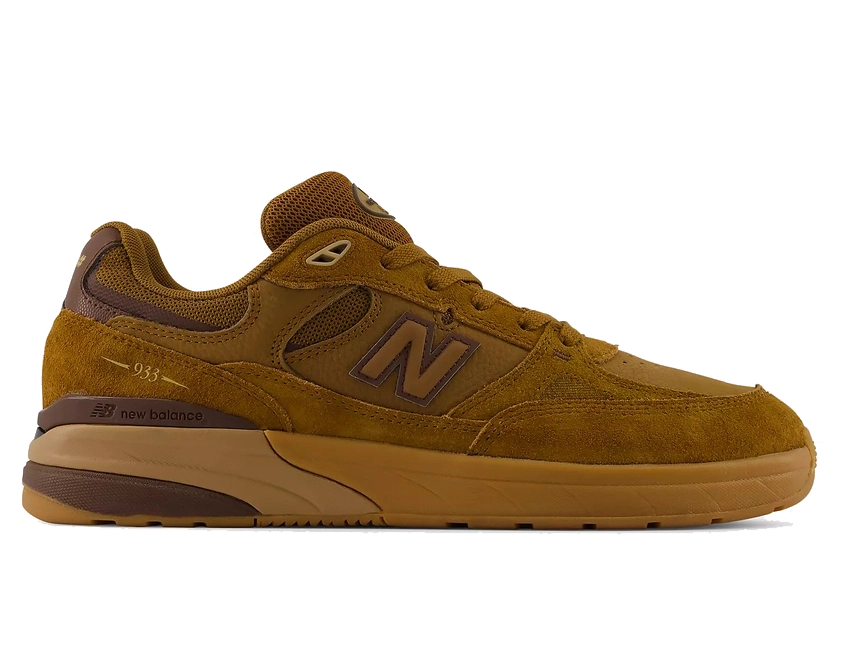 New Balance Numeric Andrew Reynolds 933 Breakfast Tea suede skate shoes with ABZORB cushioning