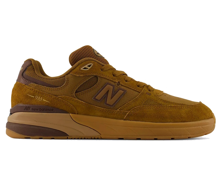 New Balance Numeric Andrew Reynolds 933 Breakfast Tea suede skate shoes with ABZORB cushioning