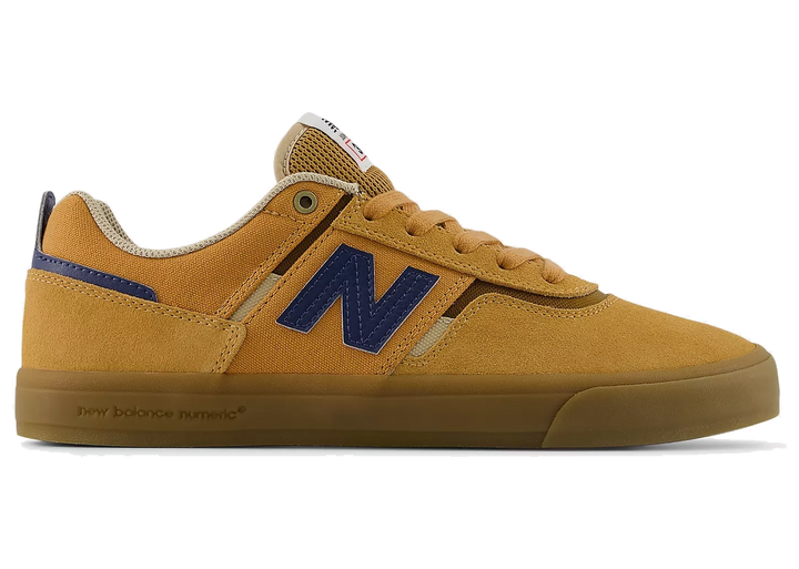  New Balance Numeric Jamie Foy 306 skate shoe in brown with blue logo and gum sole