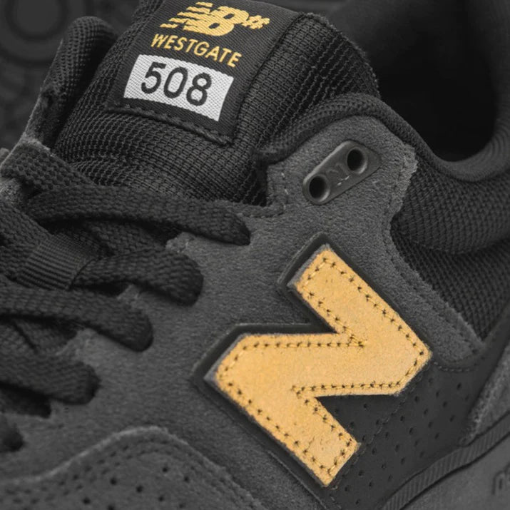 New Balance Numeric Brandon Westgate 508 Shoe, Black Yellow