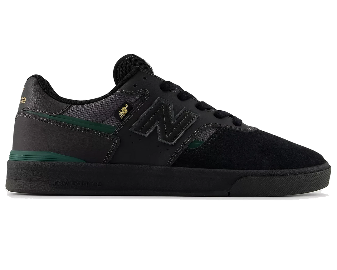 New Balance Numeric Jamie Foy 306 Cup Black Green skate shoe with suede upper and black cupsole