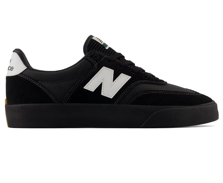 New Balance Numeric 340 Vulc skate shoe in black and white with vulcanized outsole