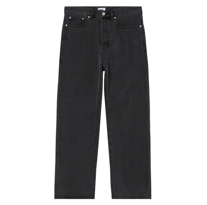 OBEY Classic Baggy Denim Jeans in Black Ash with relaxed tapered fit