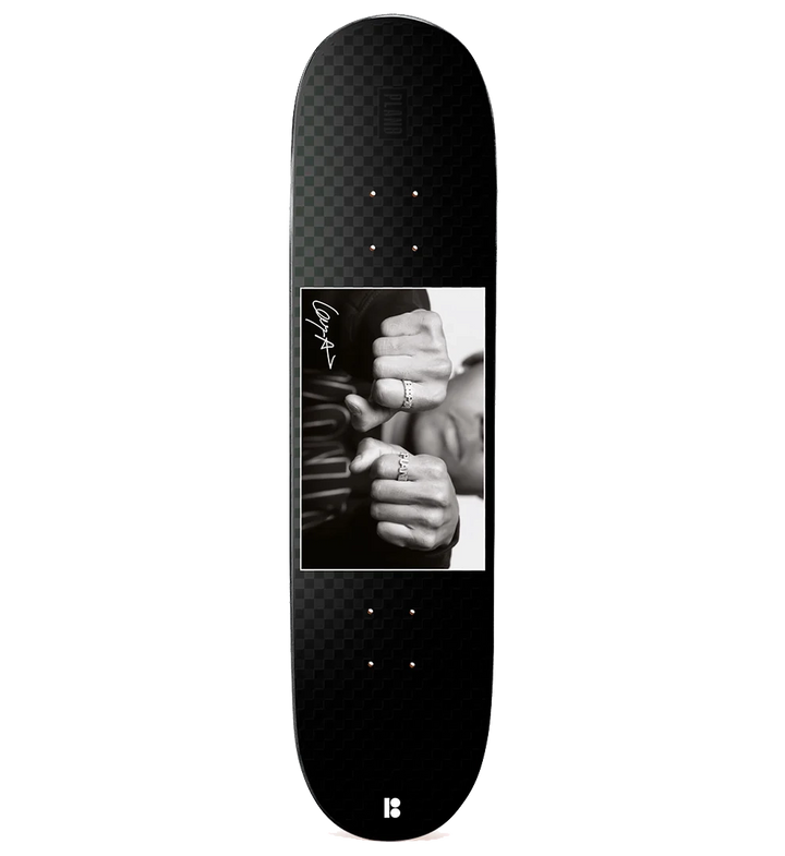 Plan B Rings Gustavo 8.0" Skate Deck with full dip paint finish and raised ink graphic for a premium look and all-around skate performance.