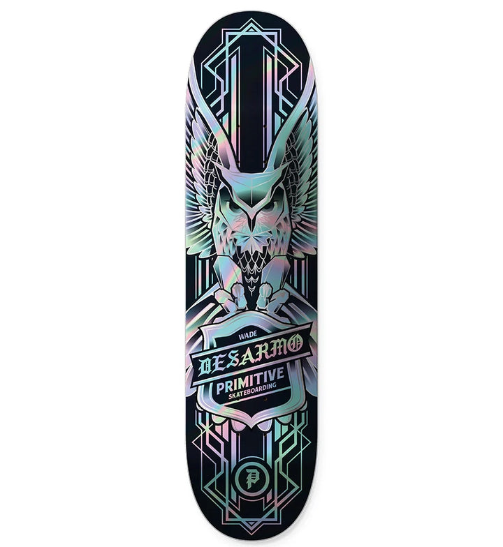 Primitive Wade Desarmo Owl Spectra skateboard deck 8.125 with holographic foil owl graphic