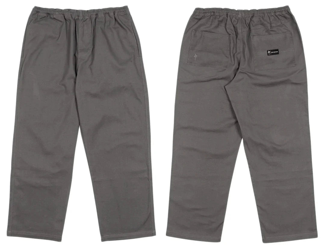 RDS Decenzo elastic waist skate pants grey with drawstring and back pocket logo