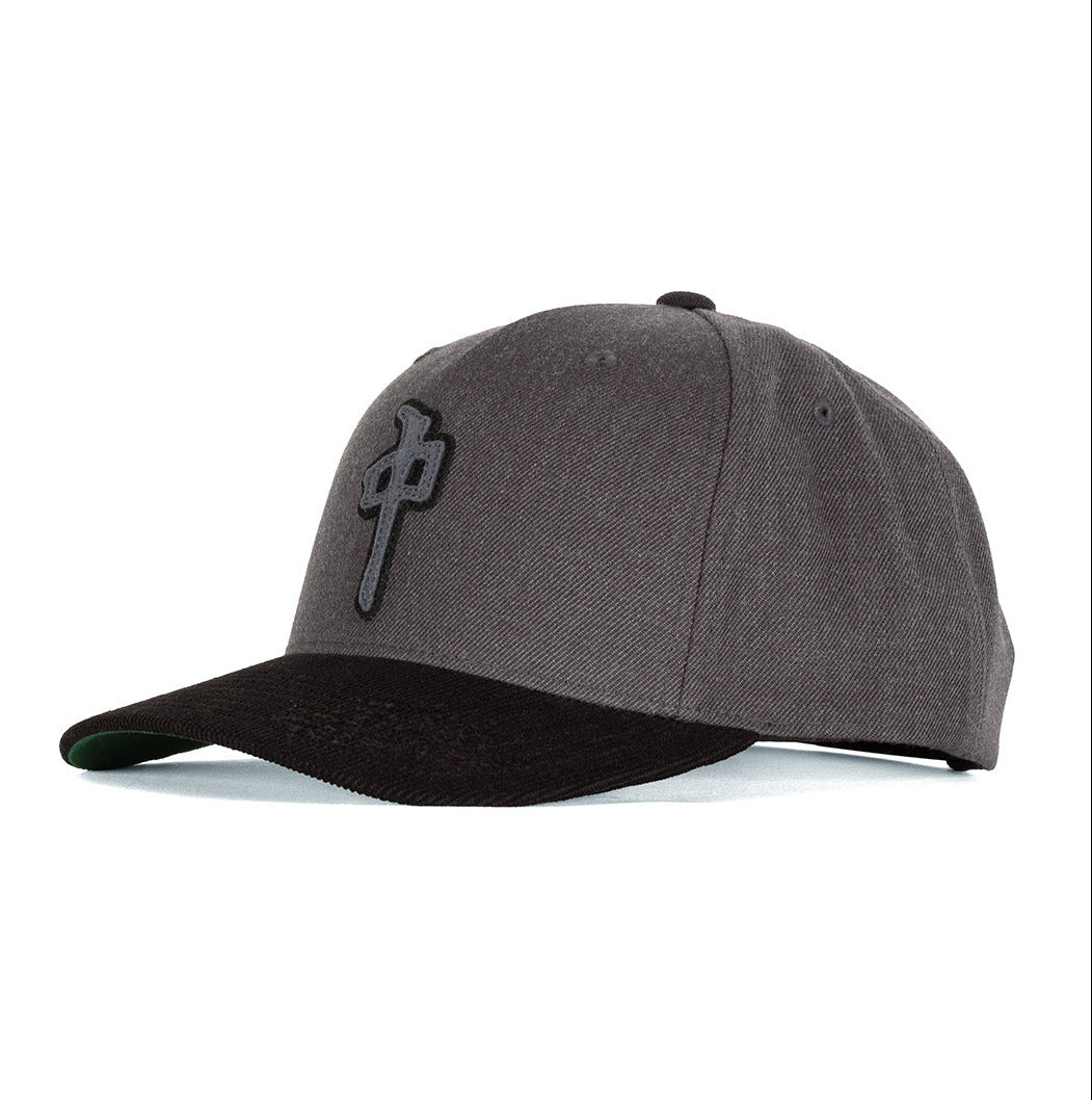 RDS Felt Chung FlexFit Hat Dark Heather Black with felt logo and black brim