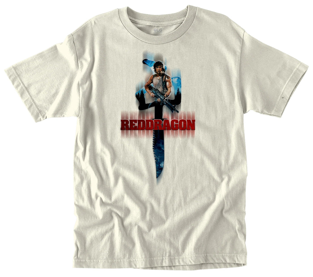 RDS Hope Tee in Ivory featuring Rambo-inspired graphic over Chung logo, bold Red Dragon print, and soft cotton build