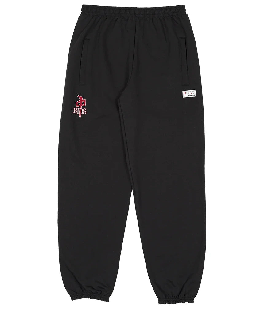 RDS Mini OG sweatpants in black with embroidered logo and zippered pockets