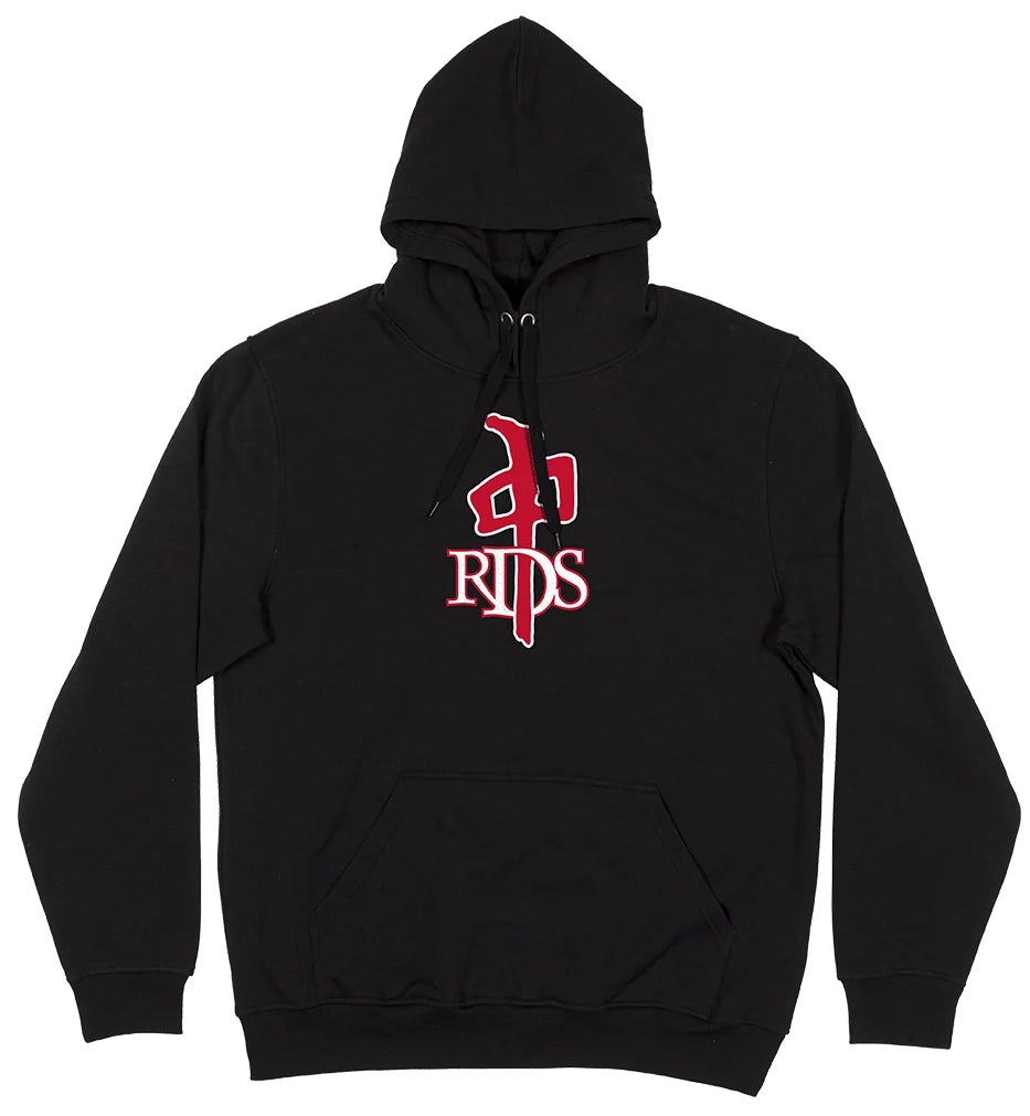 RDS OG Hoodie in black with large red and white Chung logo screen print on the chest.