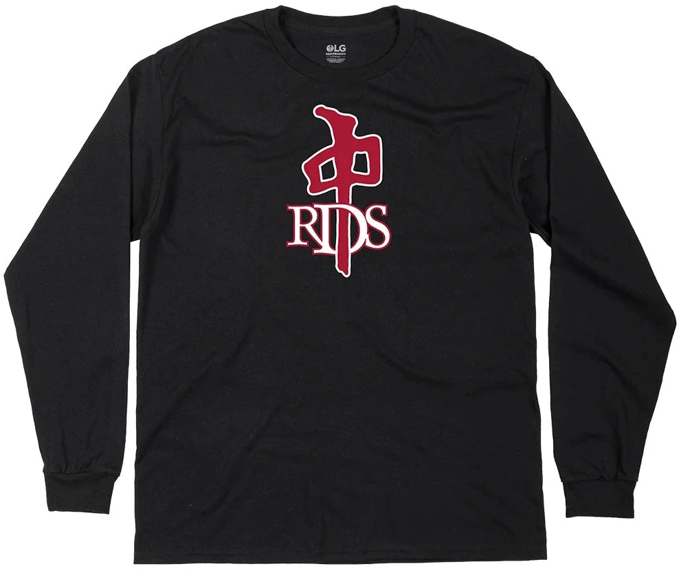 RDS OG Long Sleeve Tee in black with large red and white Chung logo graphic on the front.