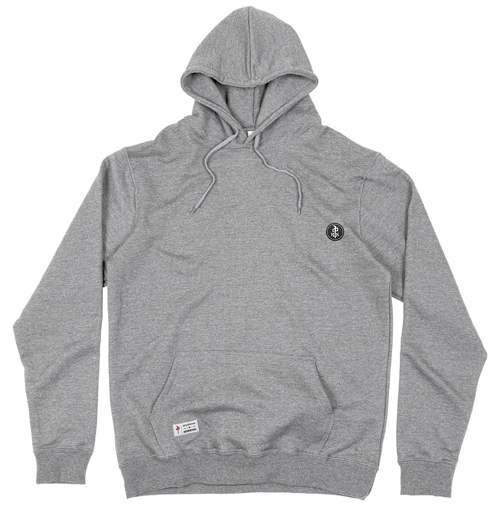 RDS OG Patch hoodie athletic grey with chest logo and Canadian made cotton blend