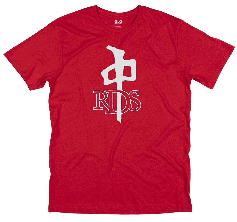 RDS OG Puff Tee Red with large white Red Dragon logo graphic on front