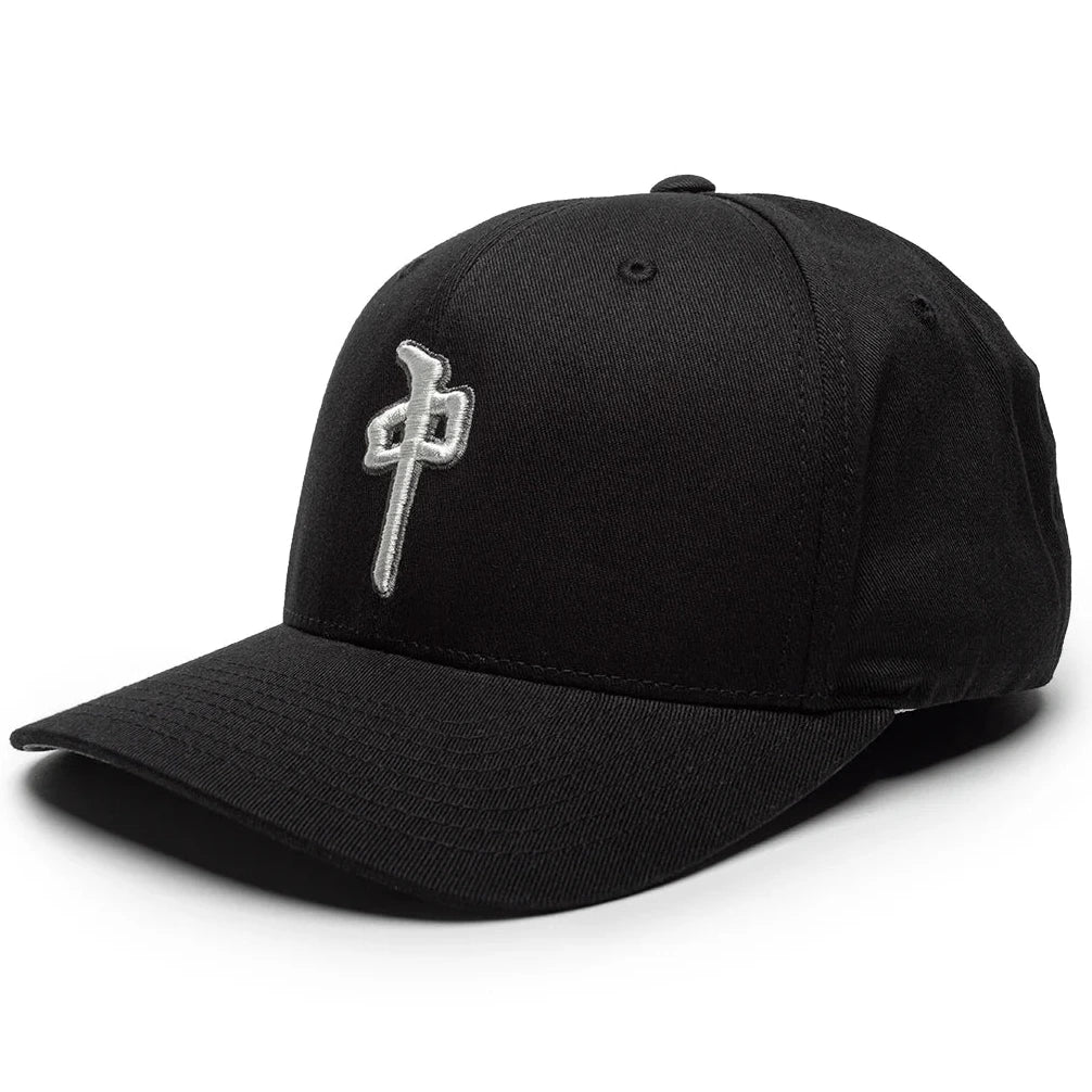 RDS OG Puffy Hat black with grey 3D Chung logo embroidery and stretch-fit design