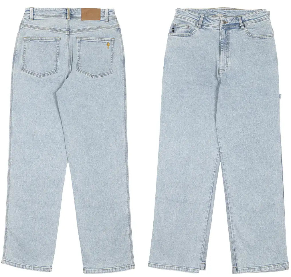 RDS baggy straight fit light wash denim jeans 19 inch leg opening