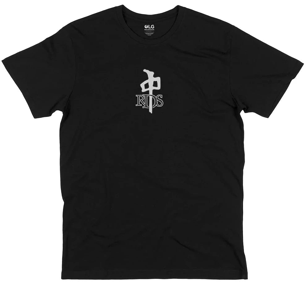 RDS Triblend OG Mid Tee in black with white logo screenprint