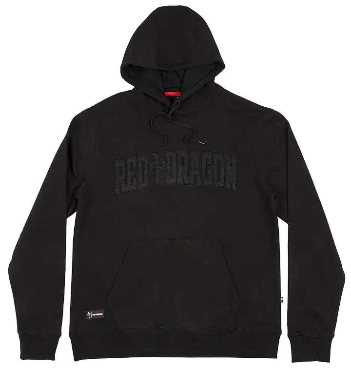 RDS Felt Dragon black hoodie with tonal Red Dragon chest logo