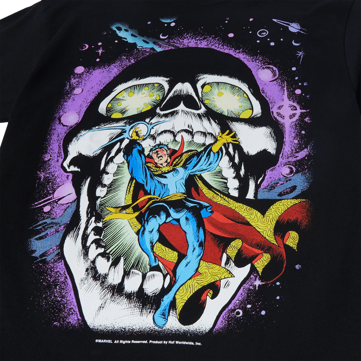 HUF x Avengers Strange Skull Tee, Black