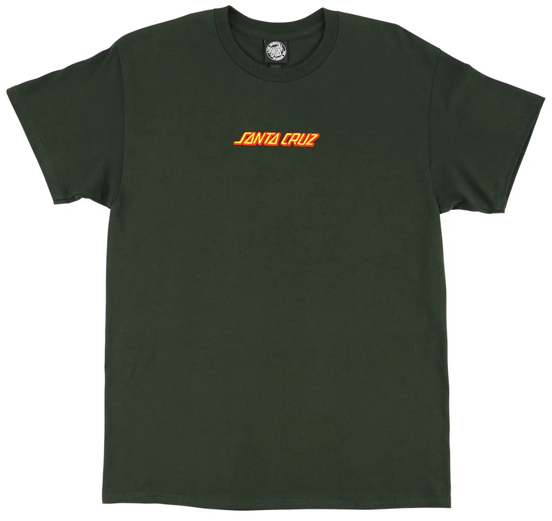Santa Cruz Strip Embroidered Tee, Forest Green