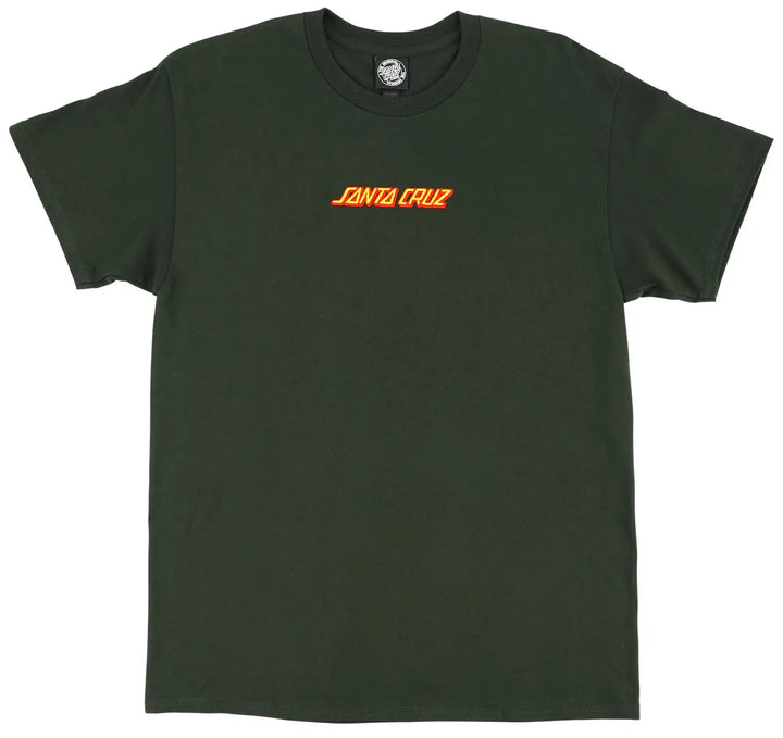 Santa Cruz Strip Embroidered Tee, Forest Green