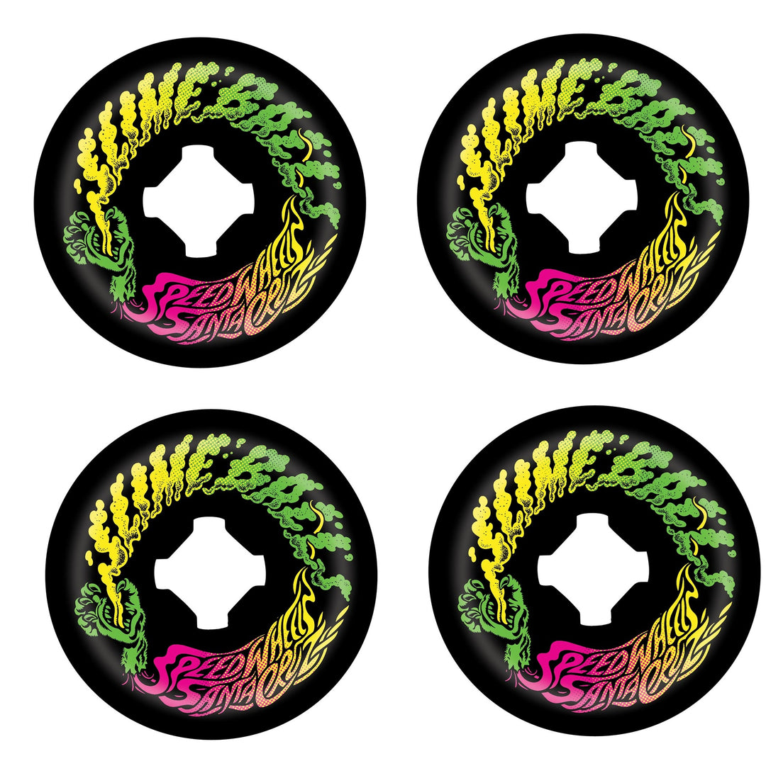 Slime Balls Vomit Mini 97A skateboard wheels with wide asymmetrical shape and classic Jim Phillips artwork 56mm