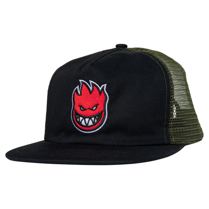 Spitfire Bighead Fill Snapback Hat Black Olive with red embroidered Bighead logo