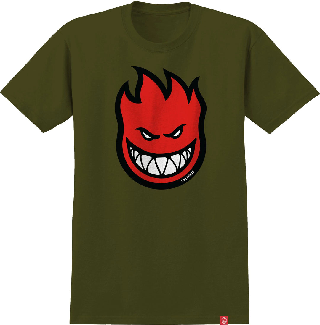 Spitfire Bighead Fill Tee Military Green with red Bighead front graphic