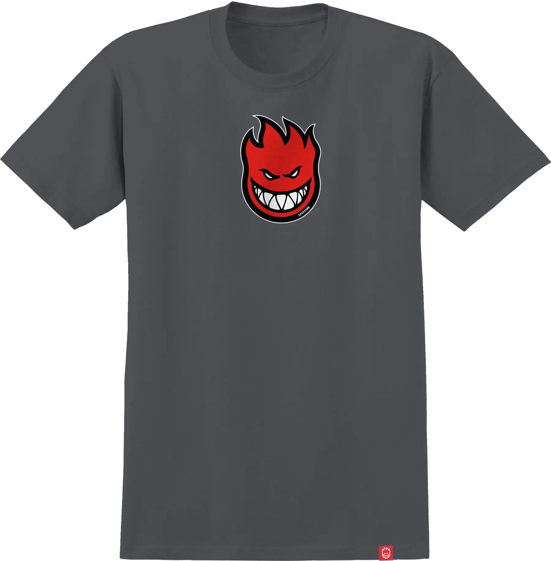 Spitfire Bighead Fill tee dark grey with red flame logo front graphic