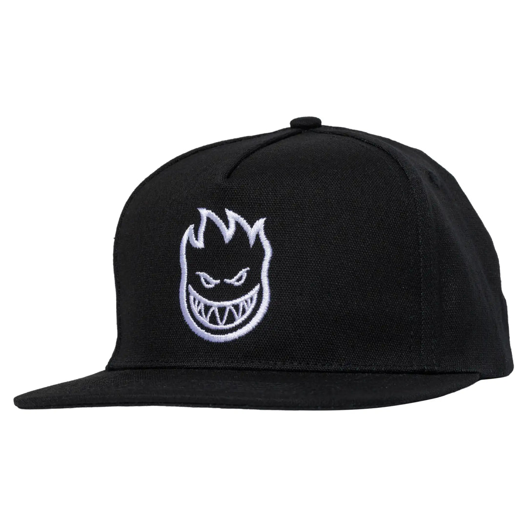 Spitfire Bighead snapback hat black with white embroidered logo front