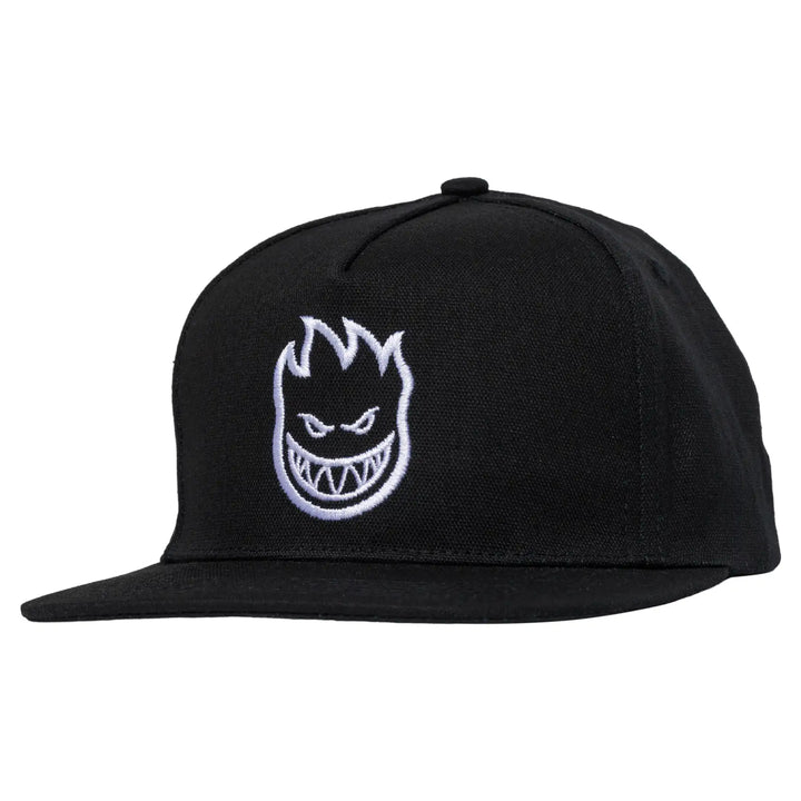 Spitfire Bighead snapback hat black with white embroidered logo front