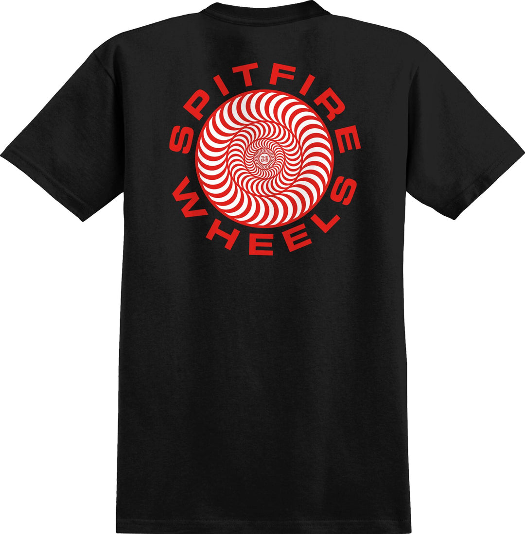 Spitfire Classic '87 Swirl Fill Tee black with large red and white back graphic