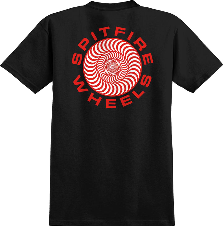 Spitfire Classic '87 Swirl Fill Tee black with large red and white back graphic