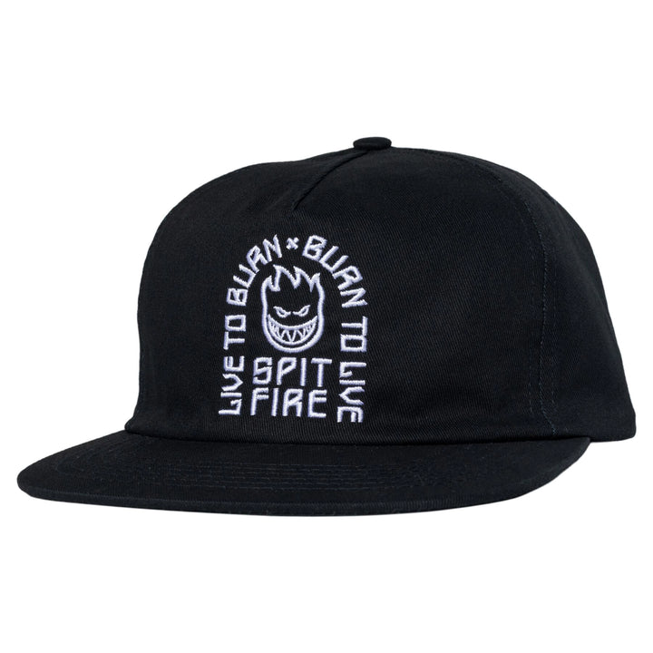 Spitfire LTB Arch Snapback Hat Black with white embroidered Bighead logo