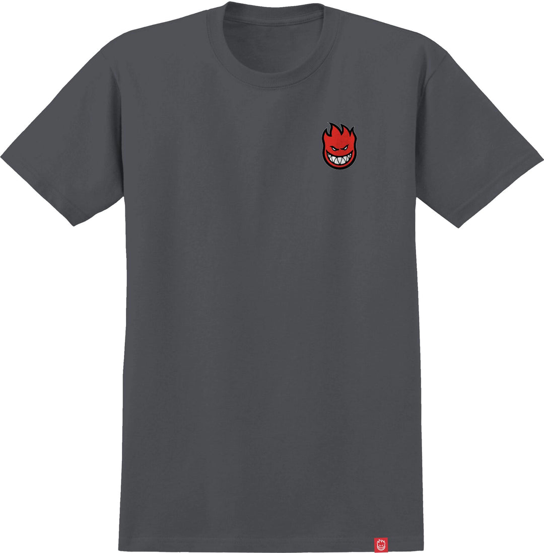 Spitfire Lil Bighead Fill Tee in charcoal with small red Bighead logo on the left chest.