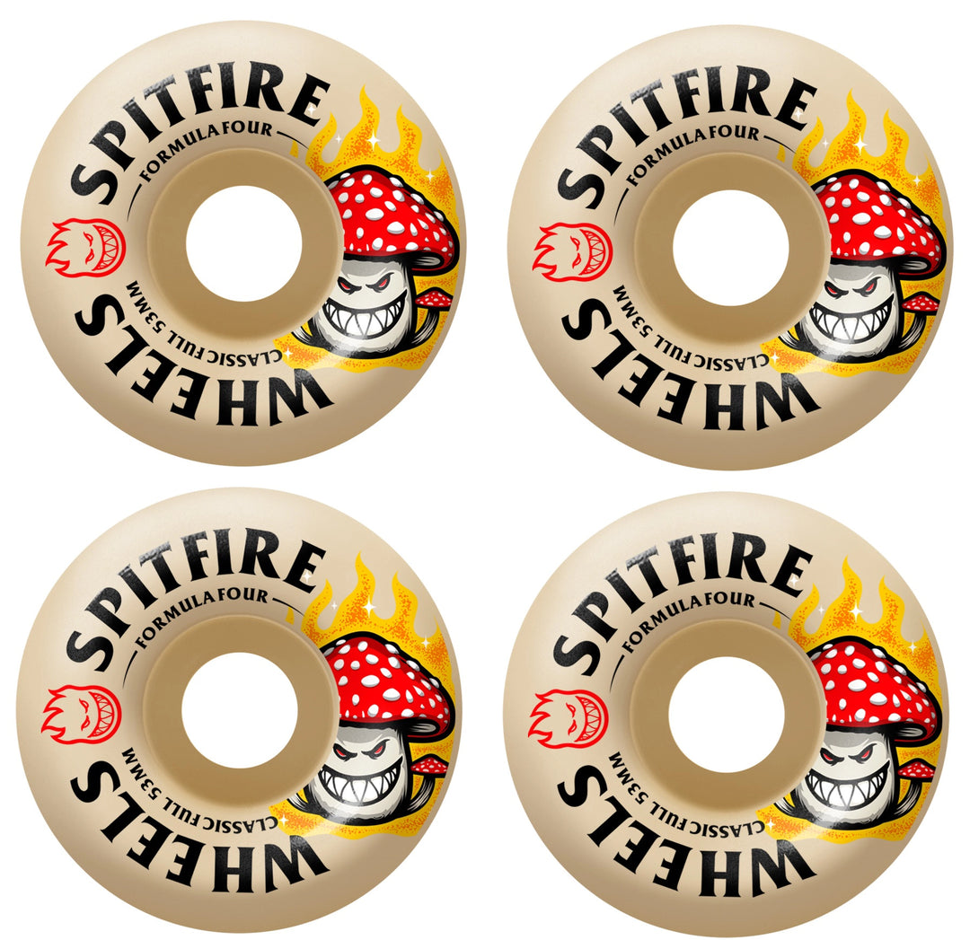 Spitfire Shroom Bighead Formula Four Classic 53mm skateboard wheels with mushroom Bighead graphic