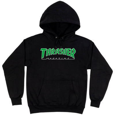 Thrasher Outlined Hoodie, Black Green