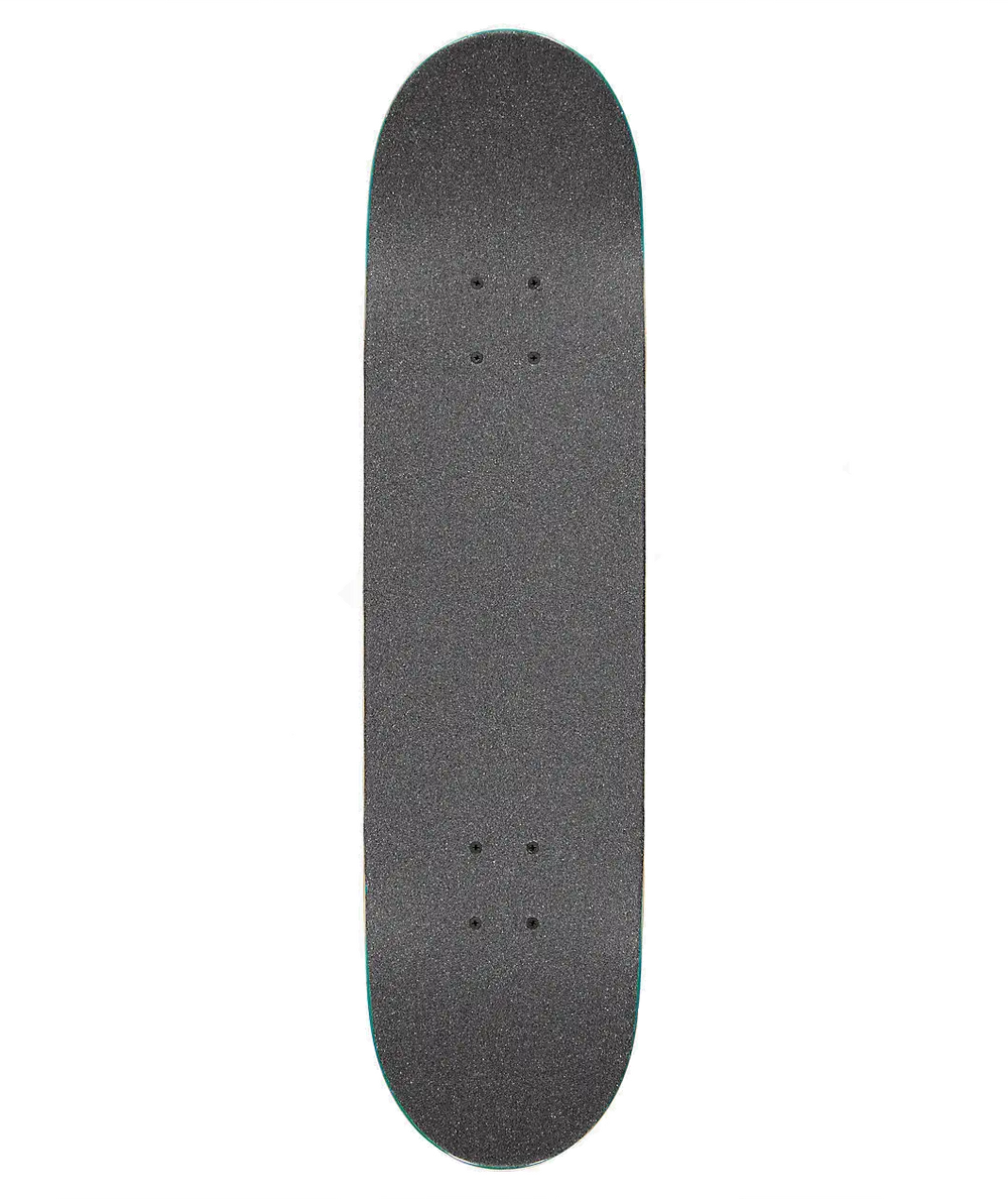 Black skateboard deck on a white background