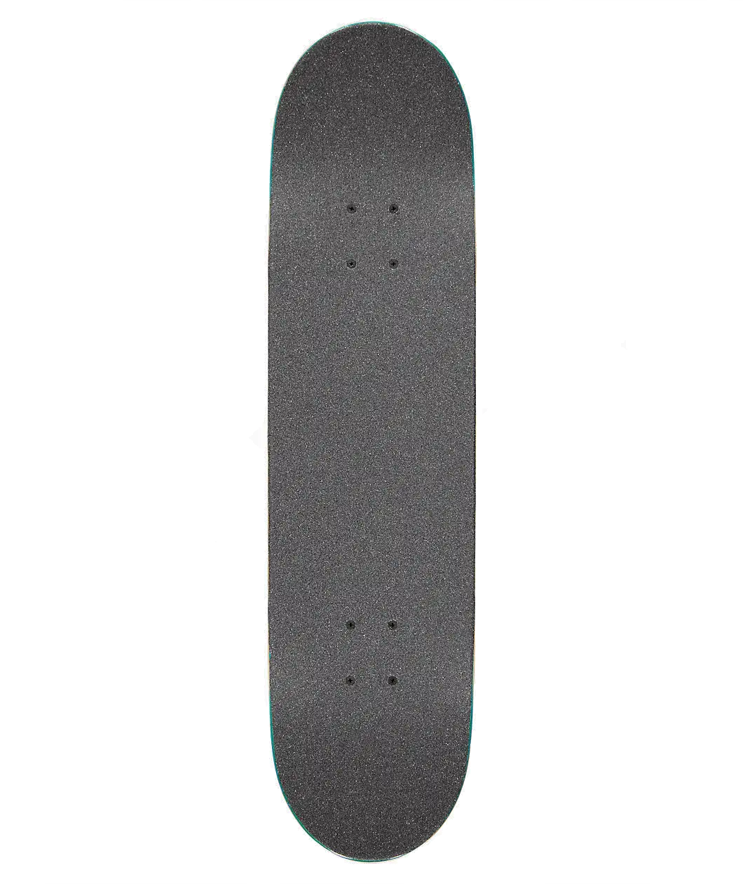 Black skateboard deck on a white background