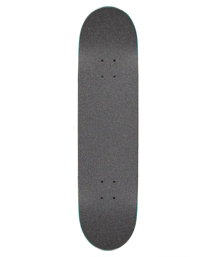 Black skateboard deck on a white background