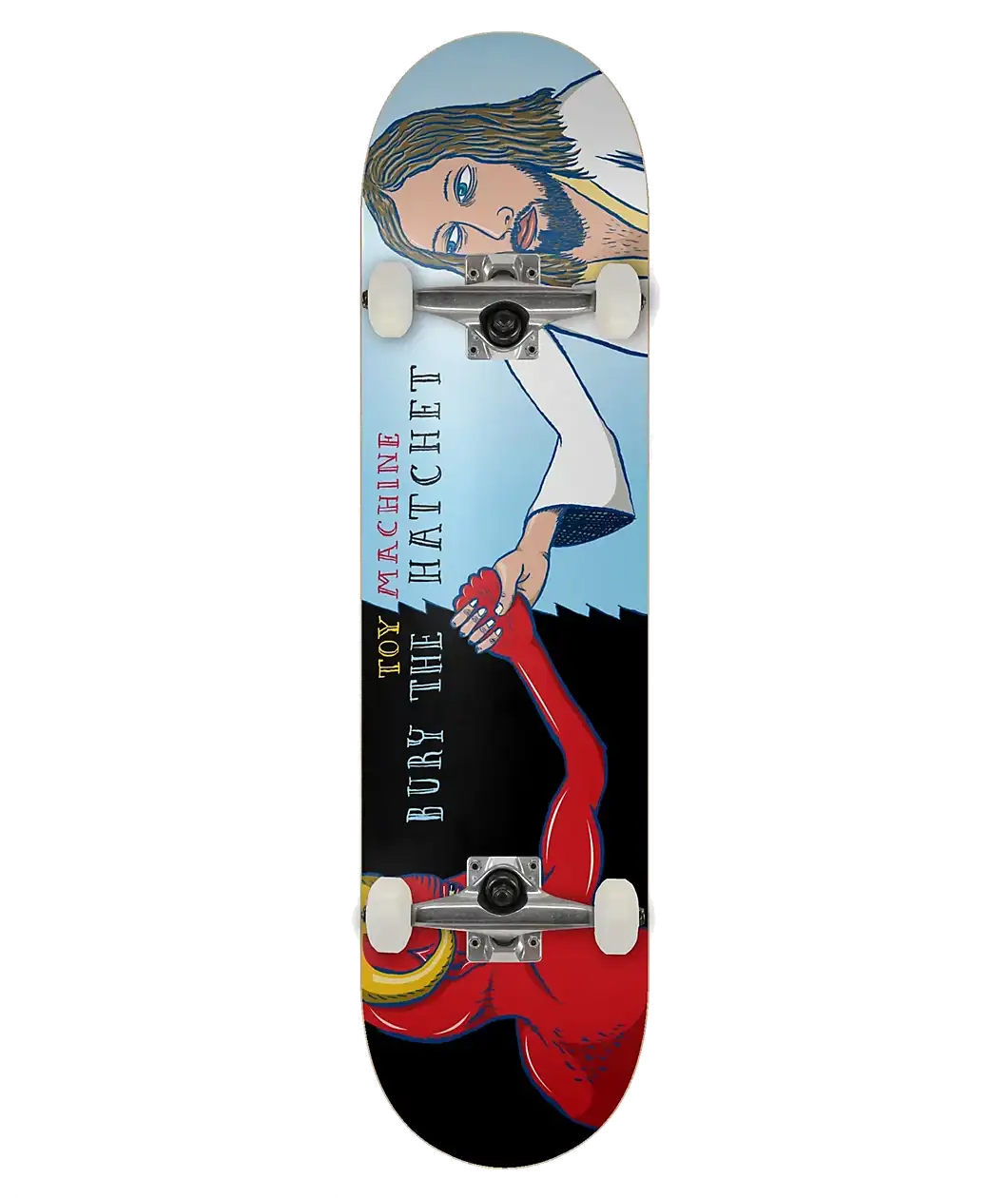 Toy Machine Bury The Hatchet 8.0 complete skateboard with assembled trucks and wheels