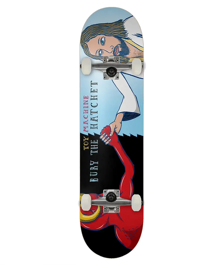 Toy Machine Bury The Hatchet 8.0 complete skateboard with assembled trucks and wheels