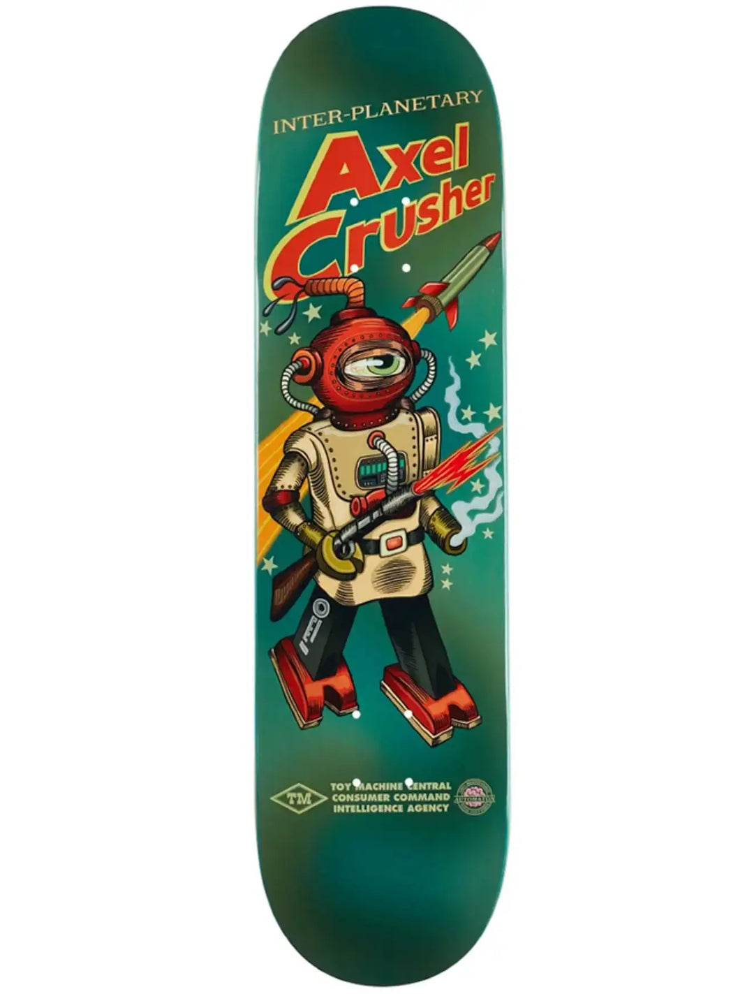 Toy Machine Axel Cruysberghs Robot 8.0 skateboard deck with retro sci-fi robot graphic